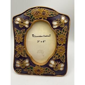 Vintage  Butterfly Floral Photo Frame 3x4 Cornerstone Creations Decorative Frame
